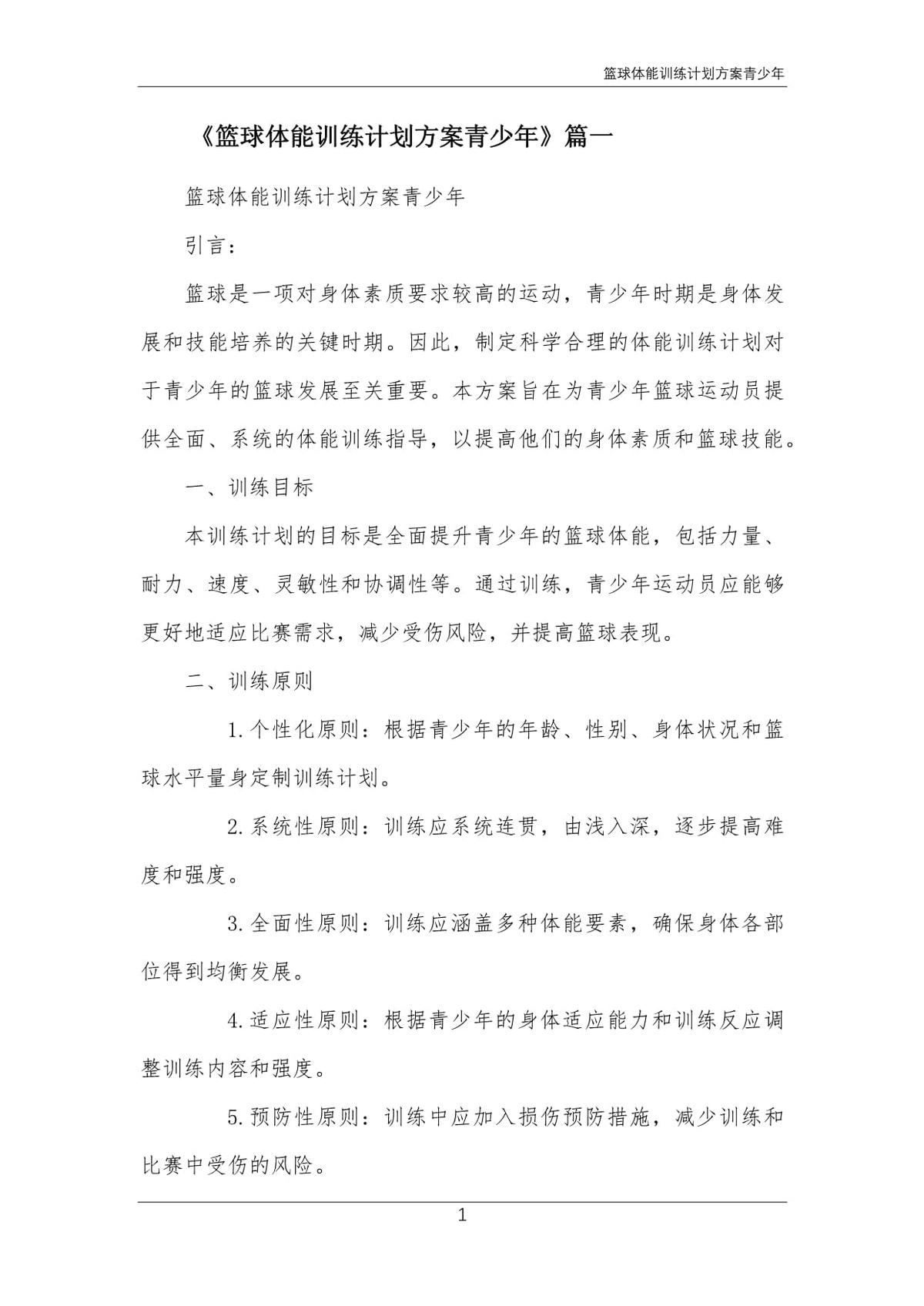 青少年篮球训练计划15天怎么写